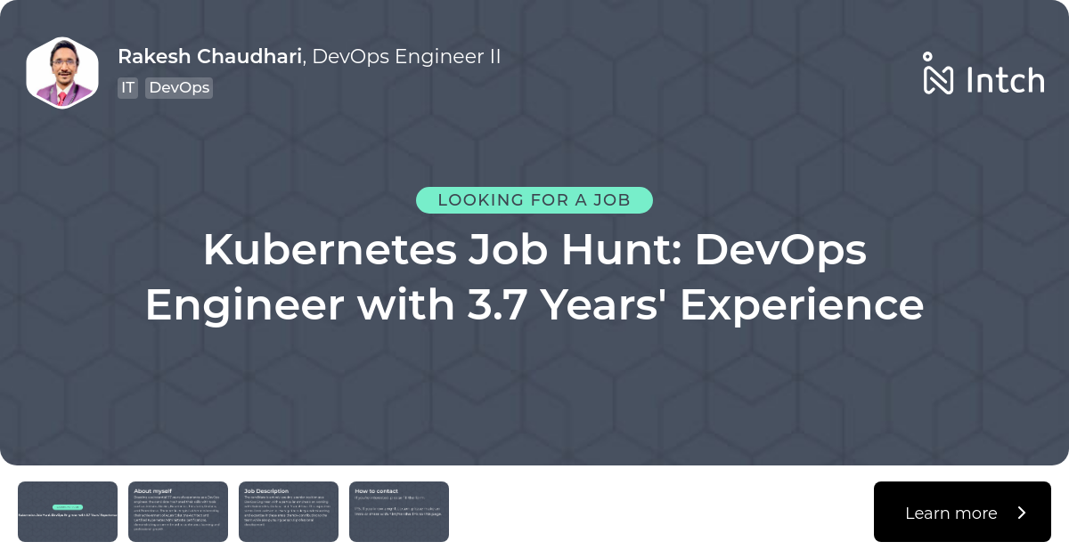 Rakesh Chaudhari - Kubernetes Job Hunt: DevOps Engineer with 3.7 Years ...