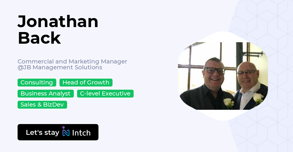 Jonathan Back - Commercial and Marketing Manager, JB Management ...