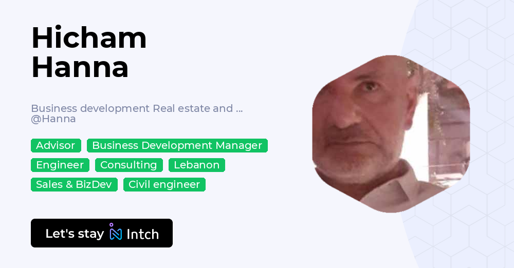 Hicham Hanna - Business development Real estate and consultancy, Hanna ...