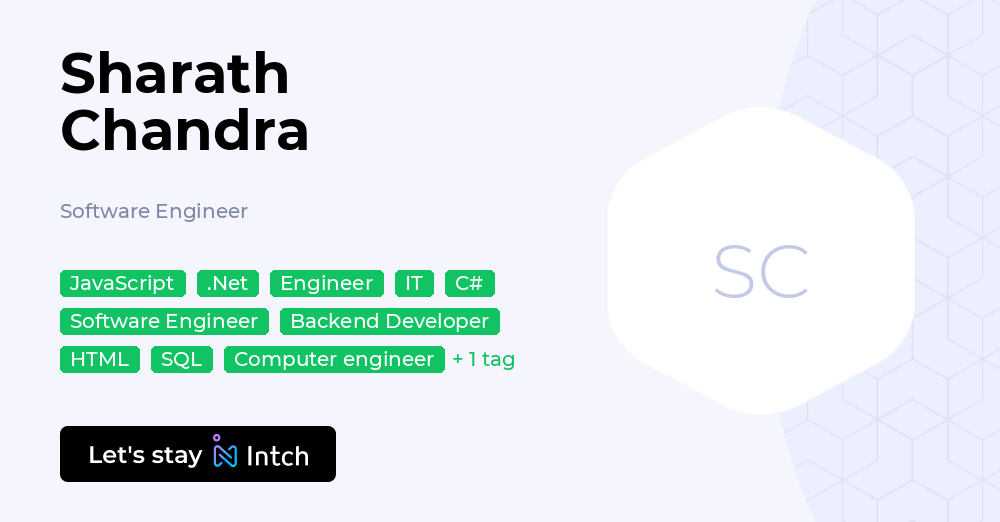 Sharath Chandra - Software Engineer, | Intch