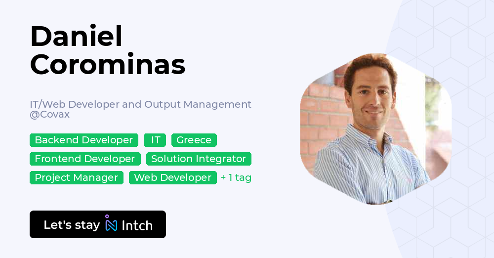 Daniel Corominas - IT/Web Developer and Output Management, Covax | Intch