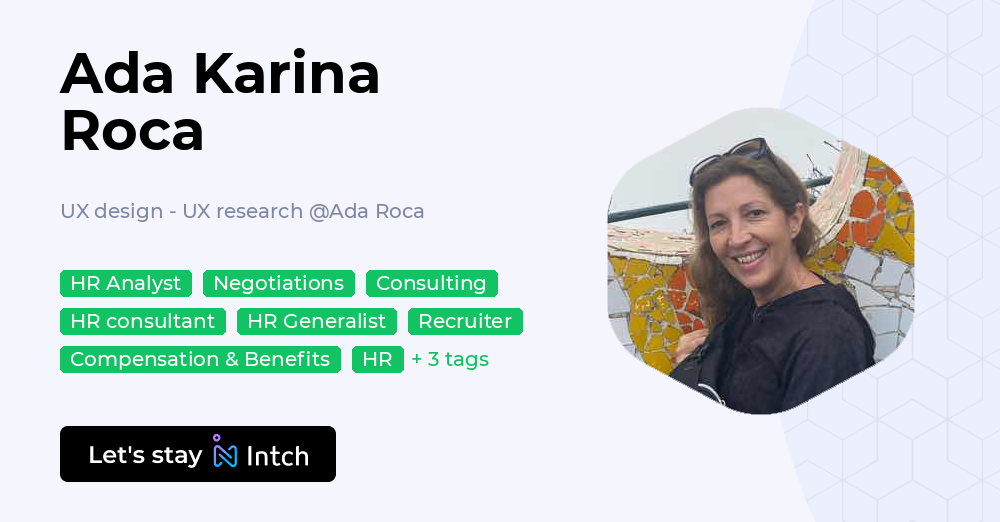 Ada Roca Ada Karina Roca - UX design - UX research, Ada Roca | Intch