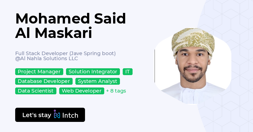 Mohamed Said Al Maskari - Full Stack Developer (Jave Spring boot), Al ...