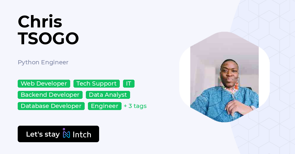 Chris TSOGO - Python Engineer, | Intch