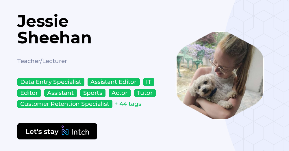 Jessie Sheehan - Teacher/Lecturer, | Intch