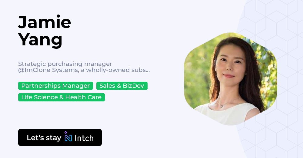 Imclone Jamie Yang - Strategic purchasing manager, ImClone Systems, a wholly ...