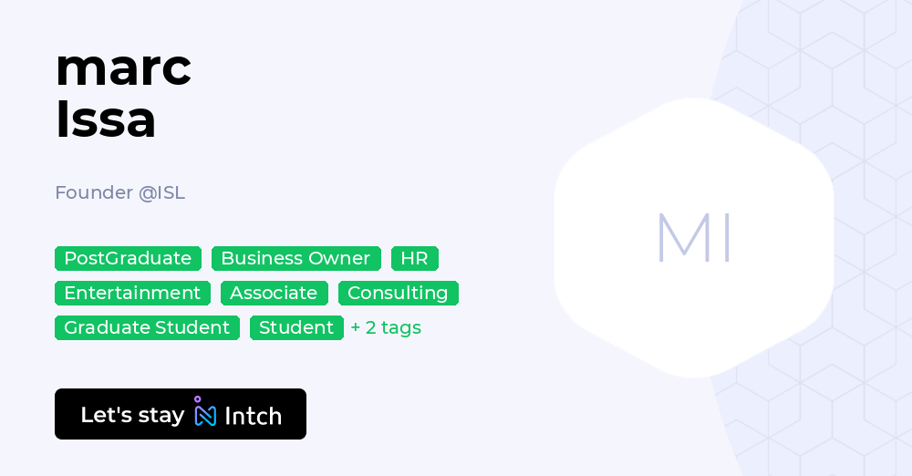 marc Issa - Founder, ISL | Intch
