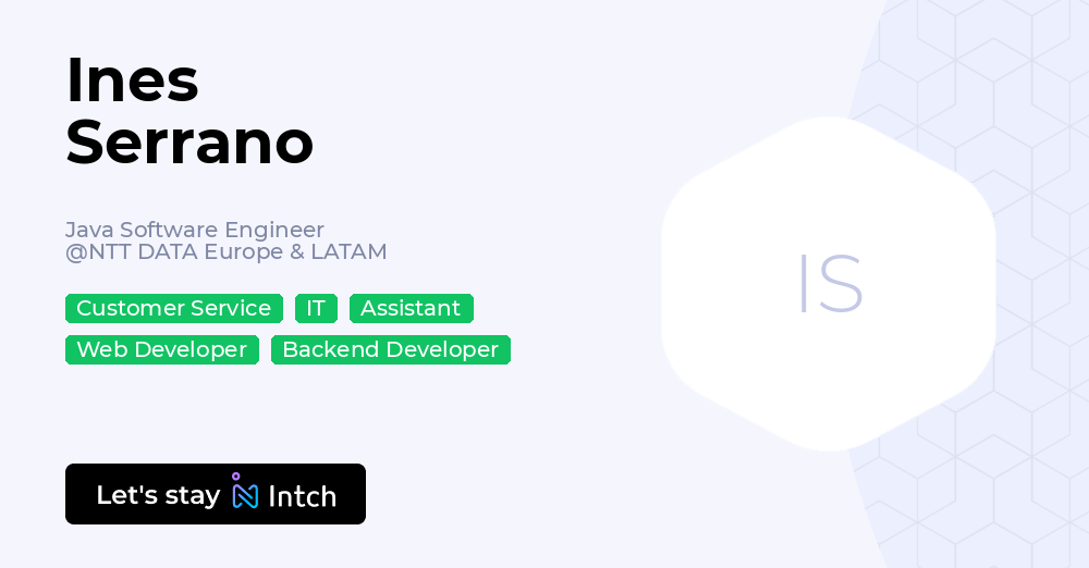 Ines Serrano - Java Software Engineer, NTT DATA Europe & LATAM | Intch