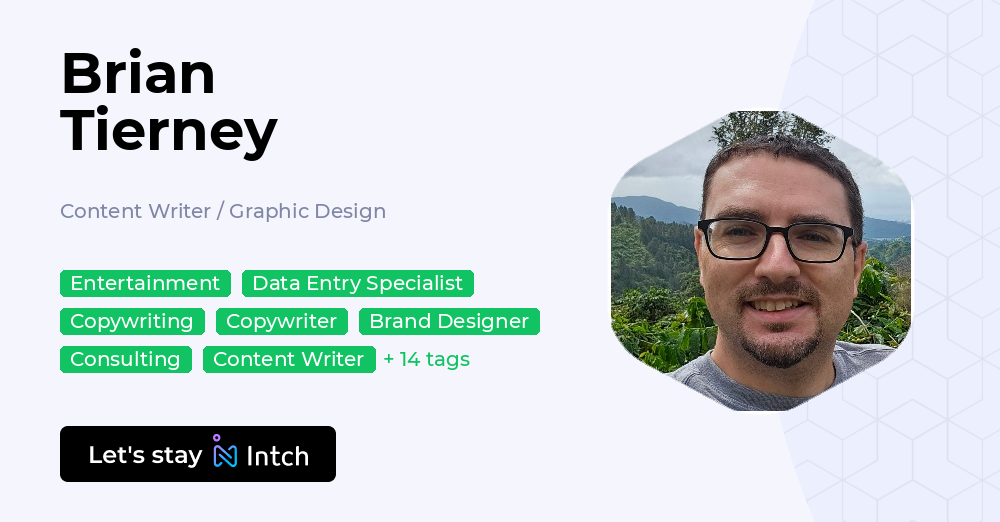 Brian Tierney - Content Writer / Graphic Design, | Intch