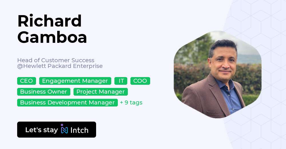 Richard Ricky Gamboa Richard Gamboa - Head of Customer Success, Hewlett Packard Enterprise ...