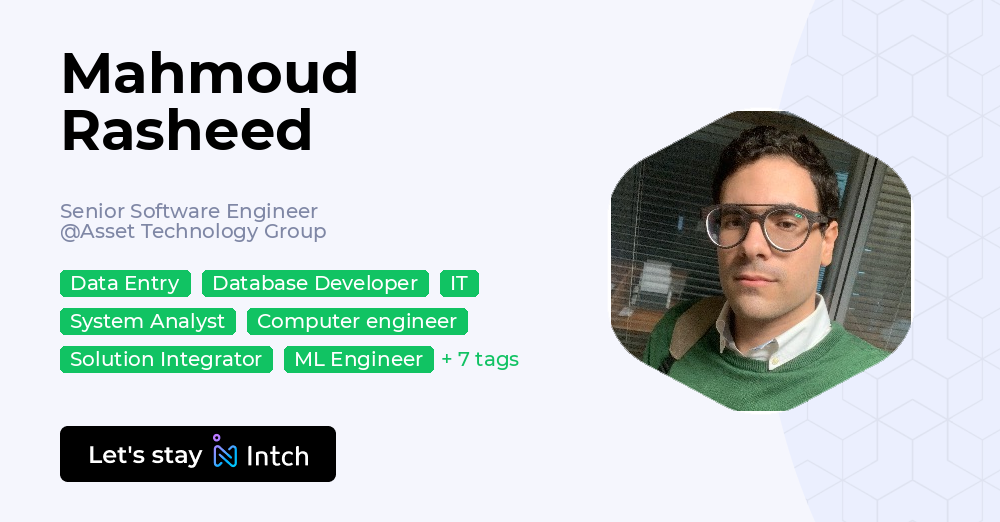 Dd Rasheed Sb Mahmoud Rasheed - Senior Software Engineer, Asset Technology Group | Intch