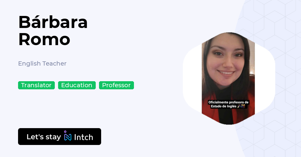 Bárbara Romo - English Teacher, | Intch