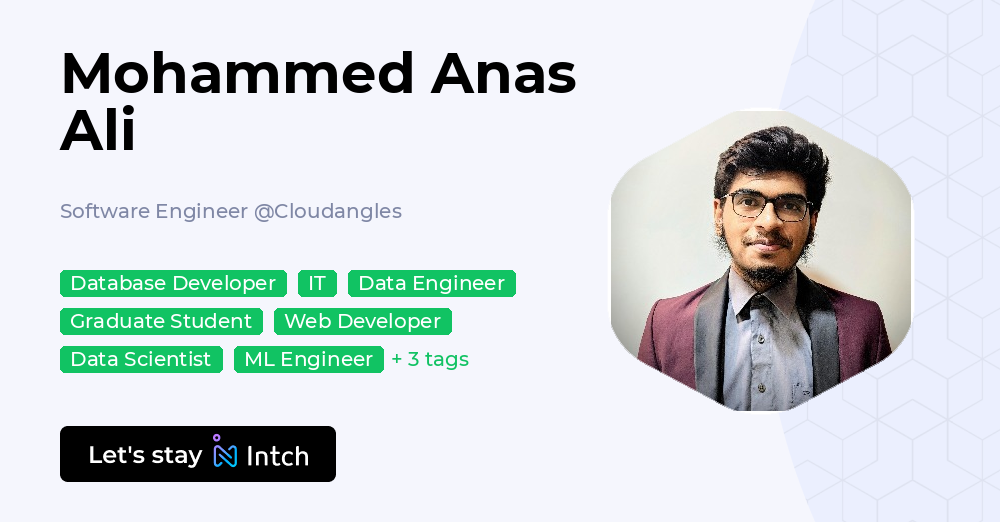 Mohammed Anas Ali - Software Engineer, Cloudangles | Intch
