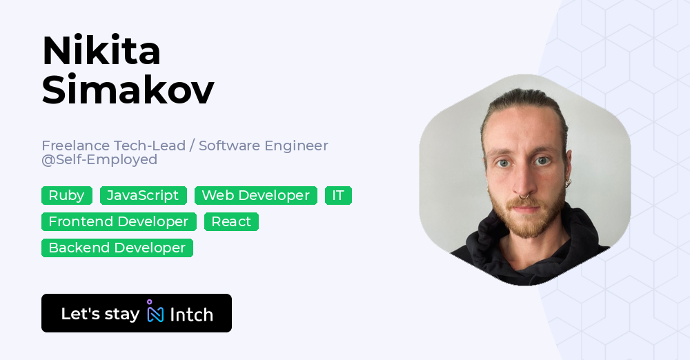 Nikita Simakov - Freelance Tech-Lead / Software Engineer, Self-Employed ...