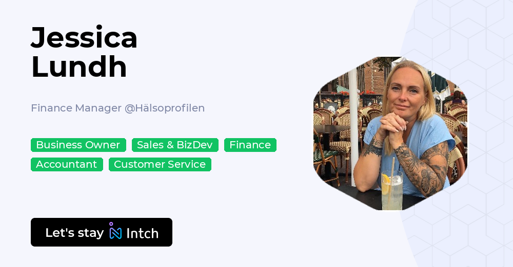 Jessica Lundh - Finance Manager, Hälsoprofilen | Intch