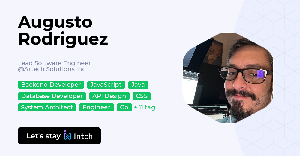 Augusto Rodriguez - Lead Software Engineer, Artech Solutions Inc | Intch