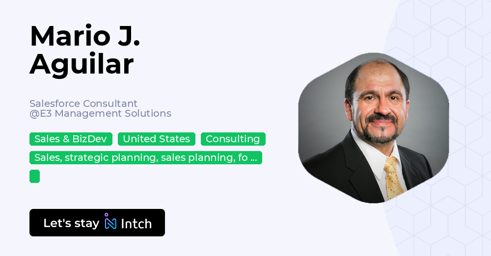 Mario J. Aguilar - Salesforce Consultant, E3 Management Solutions | Intch