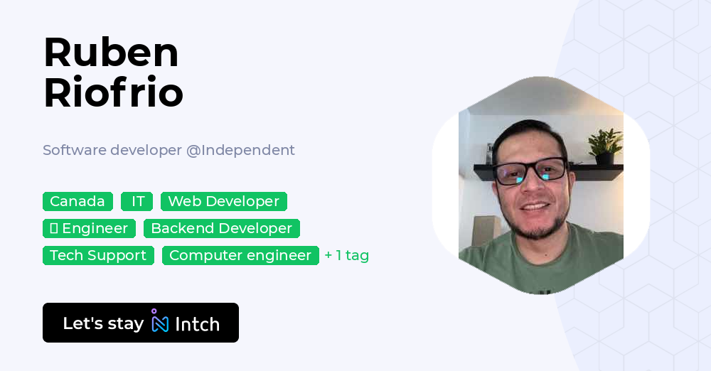 Ruben Riofrio - Software developer, Independent | Intch