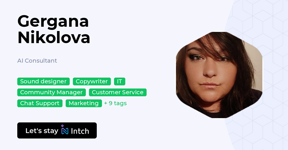 Gergana Nikolova - AI Consultant, | Intch
