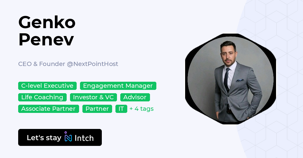 Genko Penev - CEO & Founder, NextPointHost | Intch