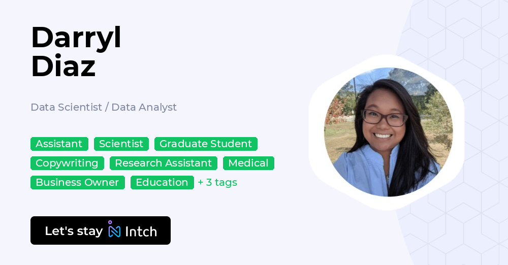 Darryl Diaz - Data Scientist / Data Analyst, | Intch