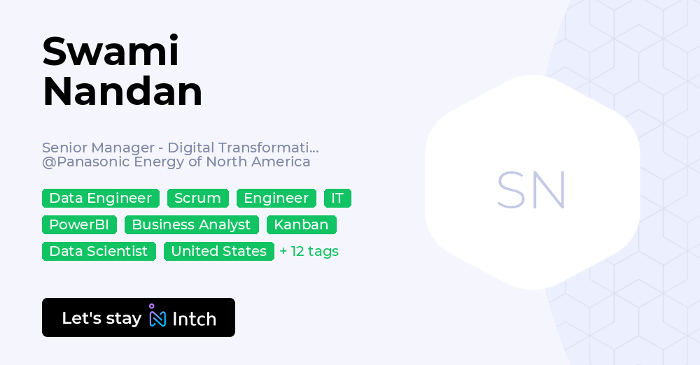 Swami Nandan - Senior Manager - Digital Transformation Group, Panasonic ...