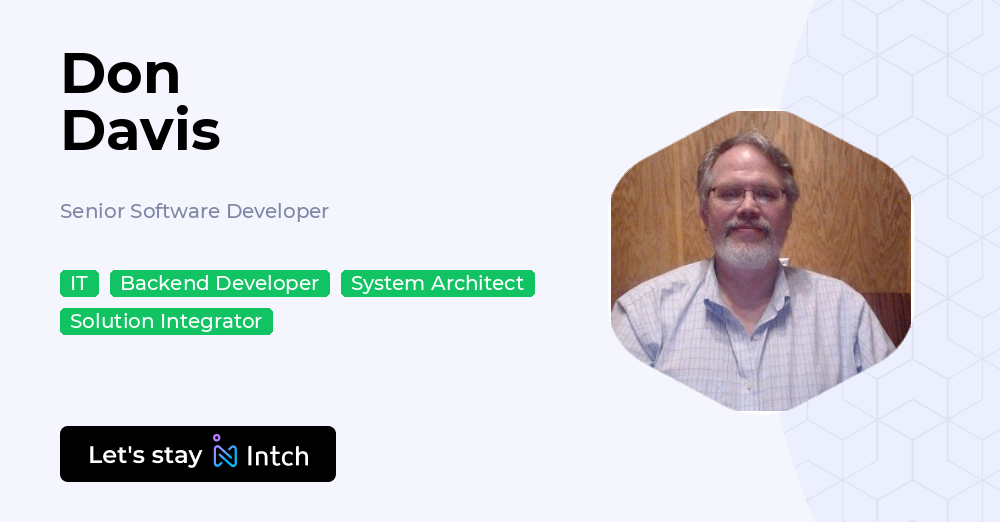 Don Davis - Senior Software Developer, | Intch