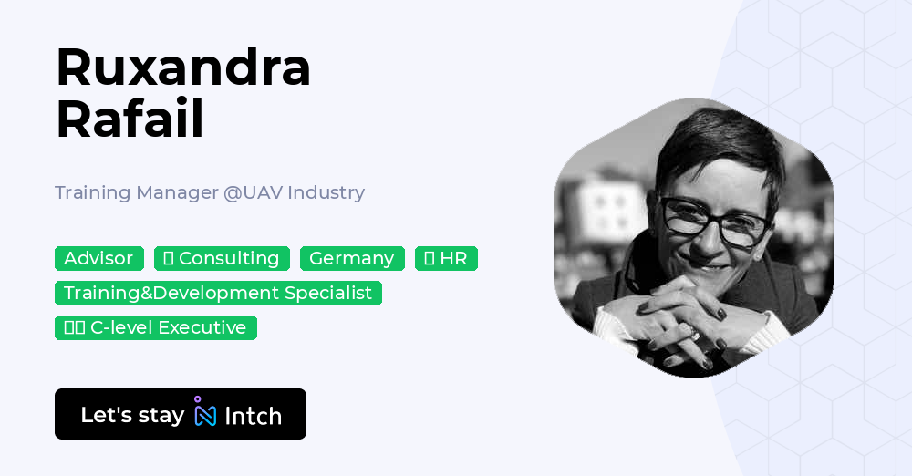 Ruxandra Rafail Ruxandra Rafail - Training Manager, UAV Industry | Intch