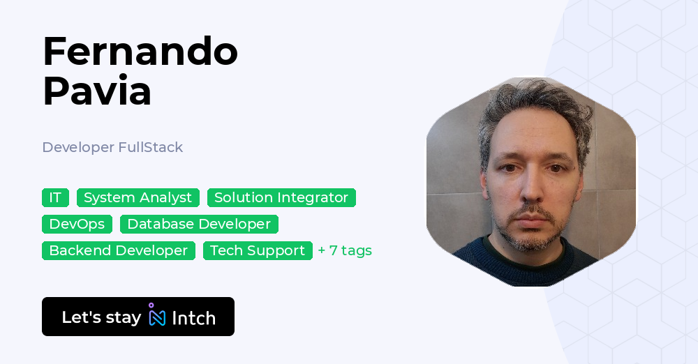 Fernando Pavia - Developer FullStack, | Intch