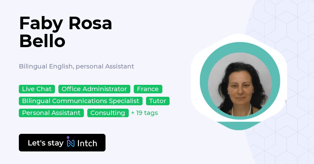 Faby Rosa Bello - Bilingual English, personal Assistant, | Intch