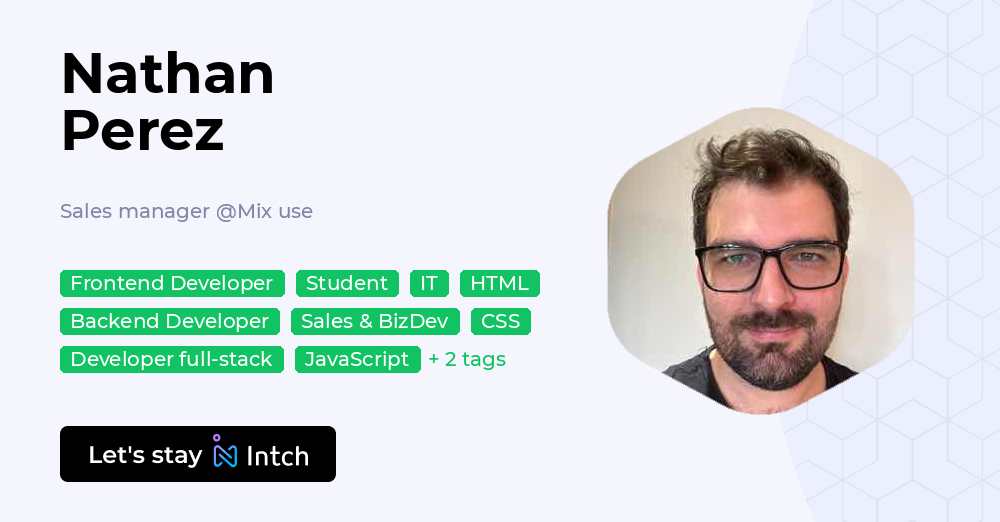 Nathan Perez - Sales manager, Mix use | Intch