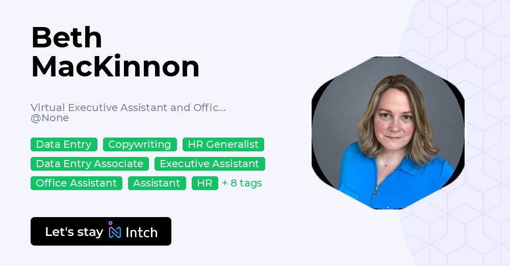 Beth MacKinnon - Virtual Executive Assistant and Office Manager, | Intch