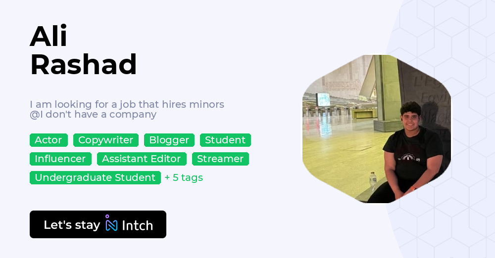 Ali Rashad - I am looking for a job that hires minors, I don't have a ...
