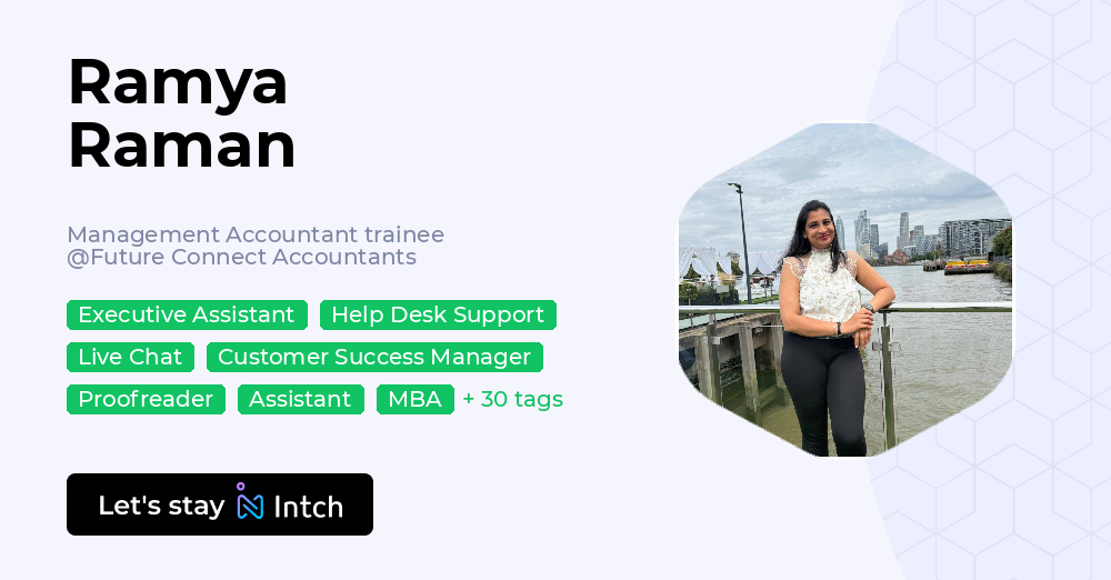 Ramya Raman - Management Accountant trainee, Future Connect Accountants ...