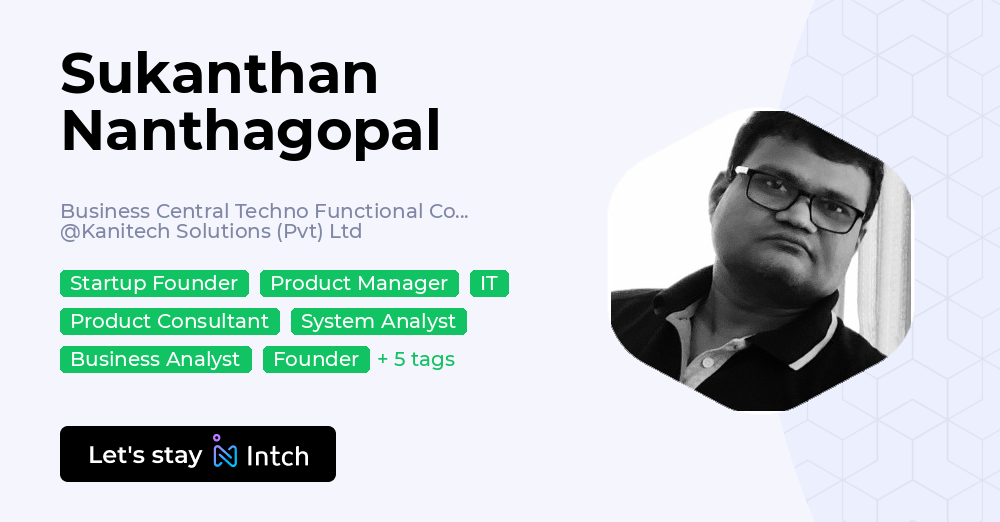 Sukanthan Nanthagopal - Business Central Techno Functional Consultant ...