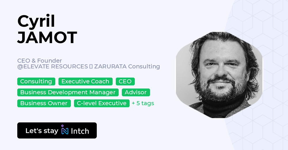 Cyril JAMOT - CEO & Founder, ELEVATE RESOURCES ⎜ ZARURATA Consulting ...