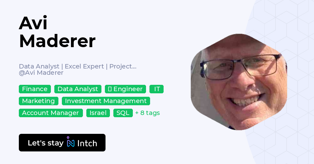 Avi Maderer - Data Analyst | Excel Expert | Project Manager, Avi ...