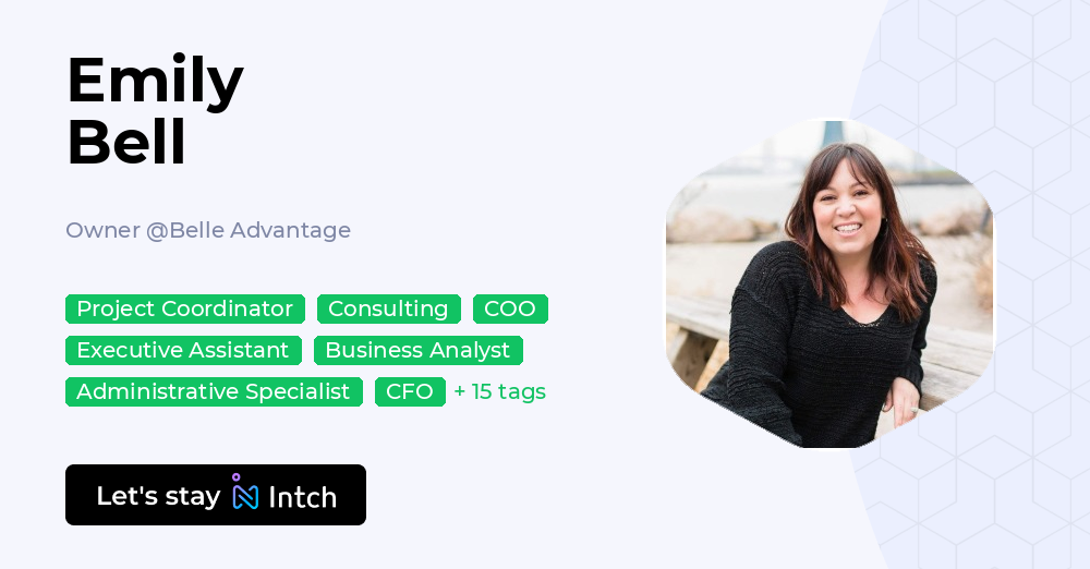 Emily Bell Sign Emily Bell - Owner, Belle Advantage | Intch