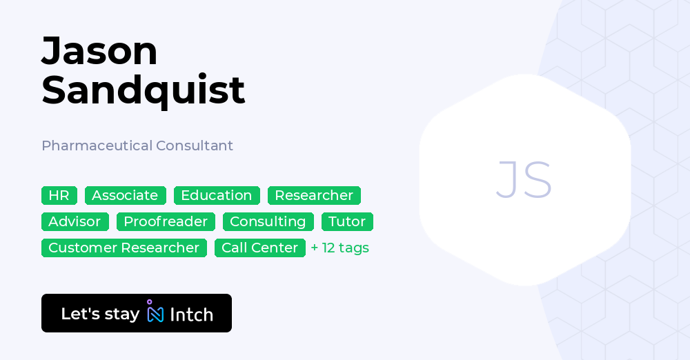 Jason Sandquist - Pharmaceutical Consultant, | Intch