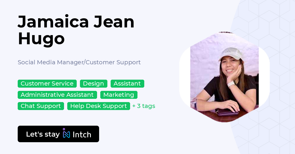 Jamaica Jean Hugo - Social Media Manager/Customer Support, | Intch