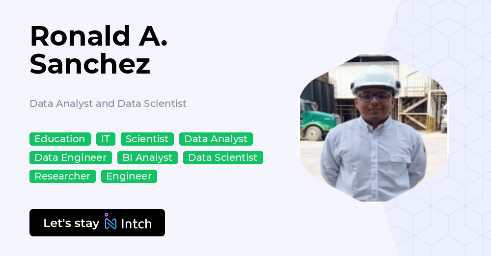 Ronald A. Sanchez - Data Analyst and Data Scientist, | Intch