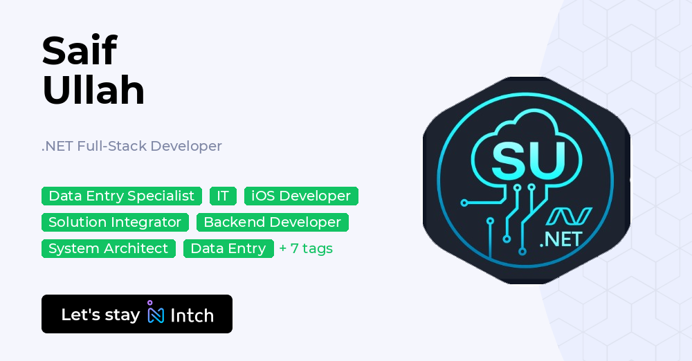 Saif Ullah - .NET Full-Stack Developer, | Intch