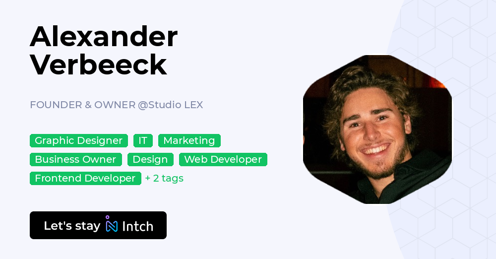 Alexander Verbeeck - FOUNDER & OWNER, Studio LEX | Intch