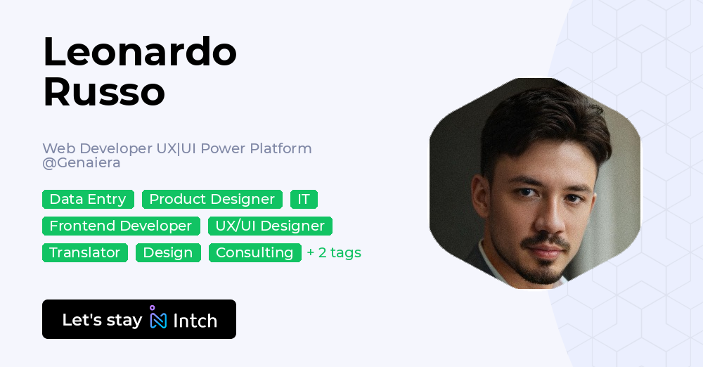 Leonardo Russo - Web Developer UX|UI Power Platform, Genaiera | Intch