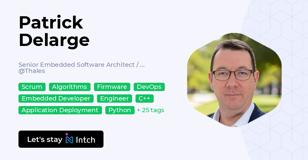 Patrick Delarge - Senior Embedded Software Architect / Python Pro / ML ...