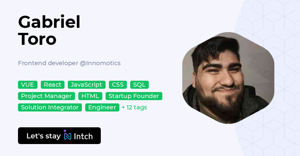 Toro Software Developer Gabriel Toro - Frontend developer, Innomotics | Intch
