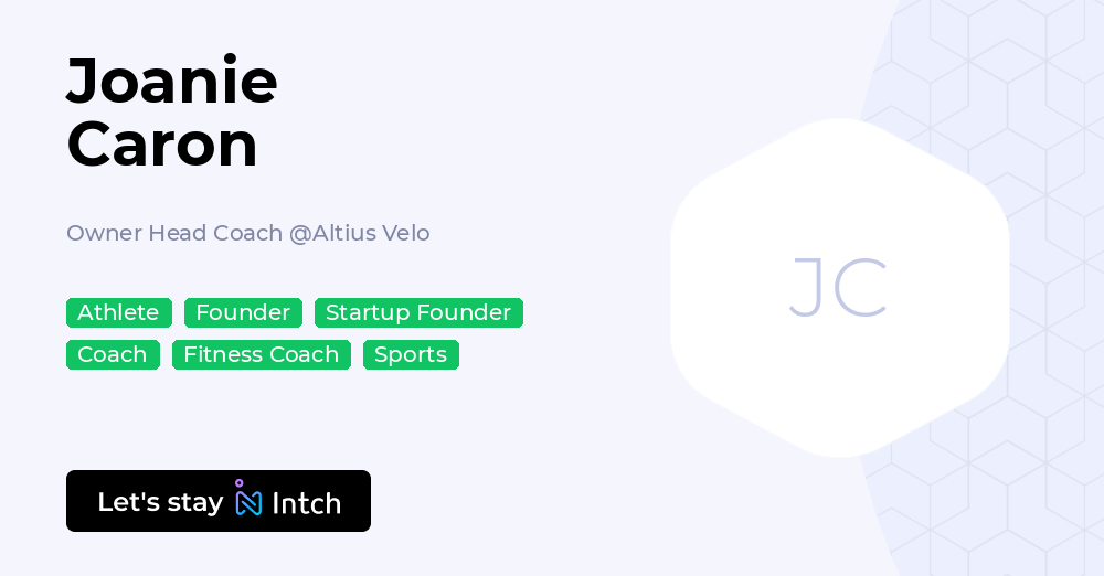 Joanie Caron - Owner Head Coach, Altius Velo | Intch
