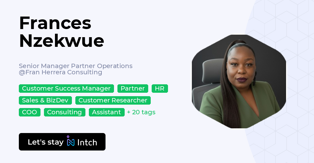 Frances Nzekwue - Senior Manager Partner Operations, Fran Herrera ...