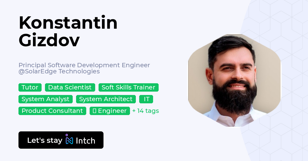 Konstantin Gizdov - Principal Software Development Engineer, SolarEdge ...