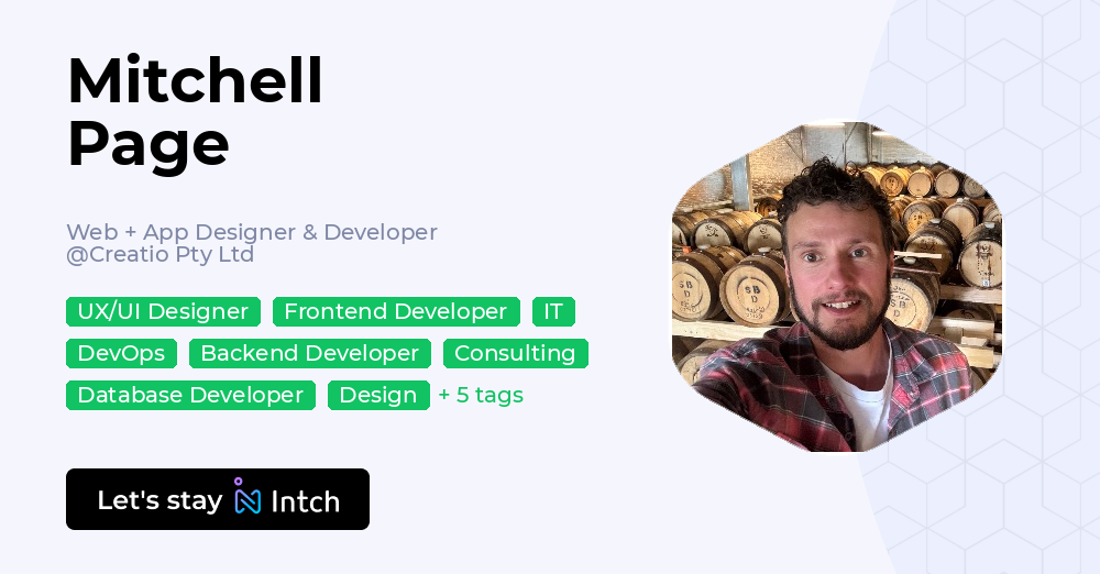 Apps Mitchell Mitchell Page - Web + App Designer & Developer, Creatio Pty Ltd | Intch